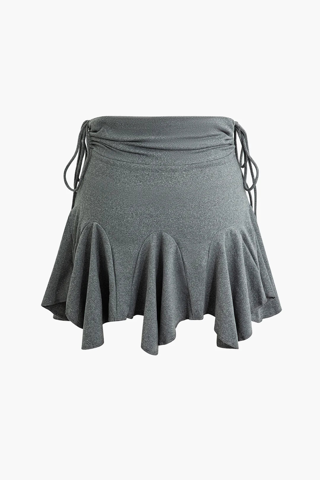 Gray Ruffle Mini Skirt