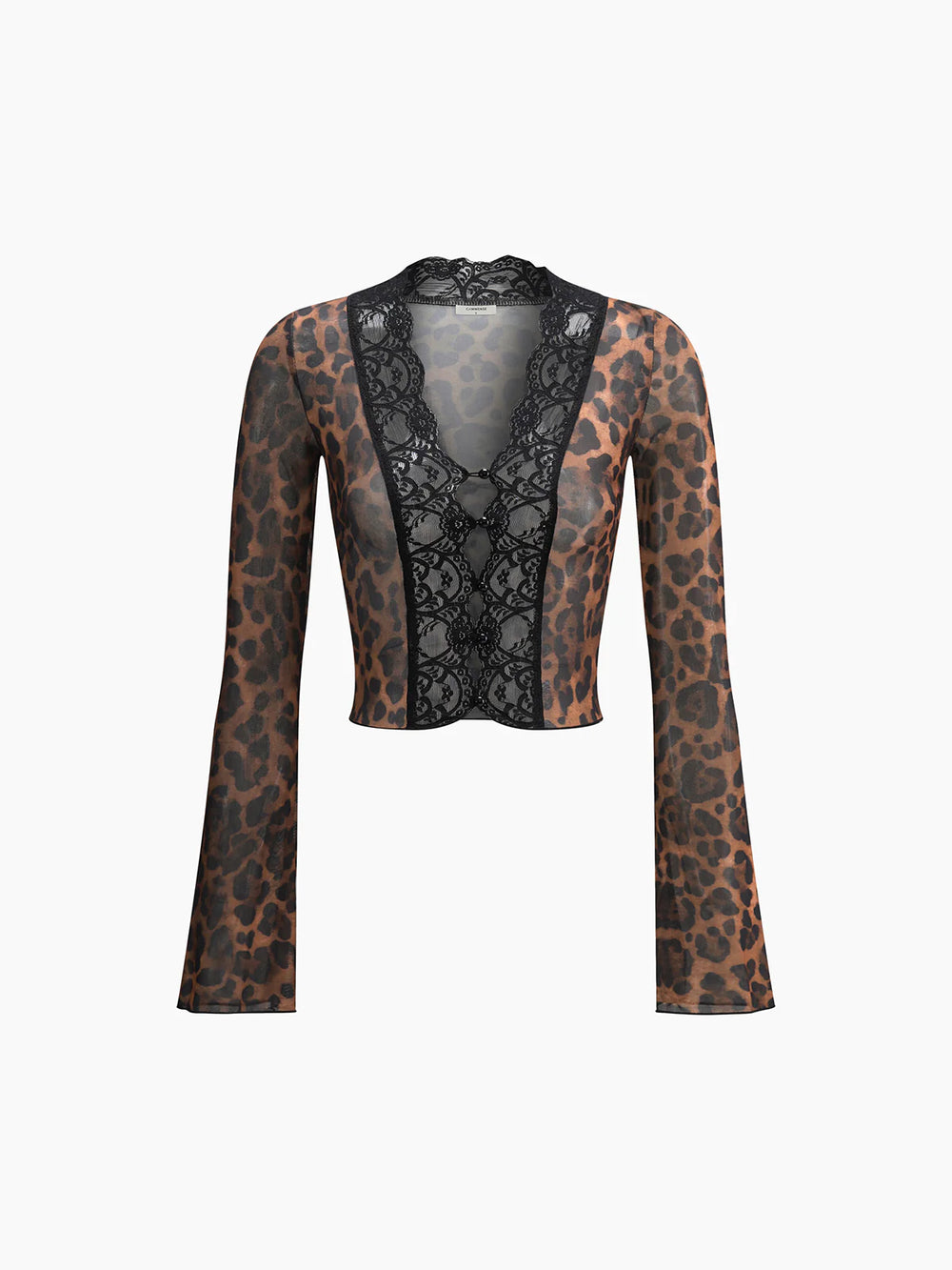 Noir Lace Leopard Mesh Top