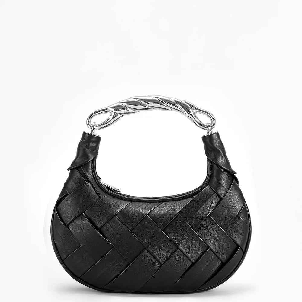 Noir Woven Braided Bag