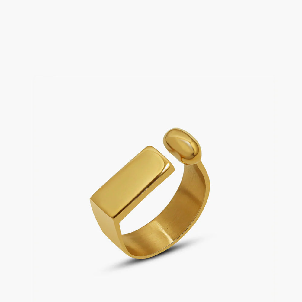 Geometric Golden Open Ring