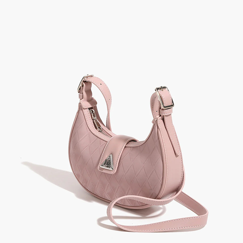 Adjustable Strap Rose Diamond Arc Bag