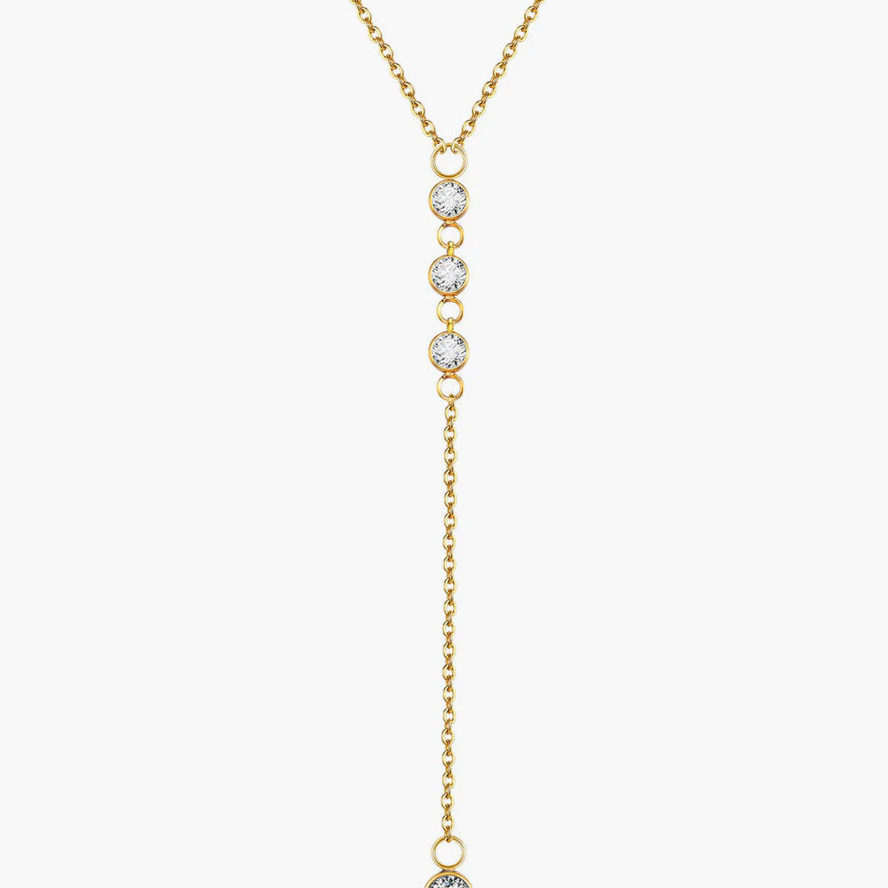 Rhinestone Lariat Drop Necklace