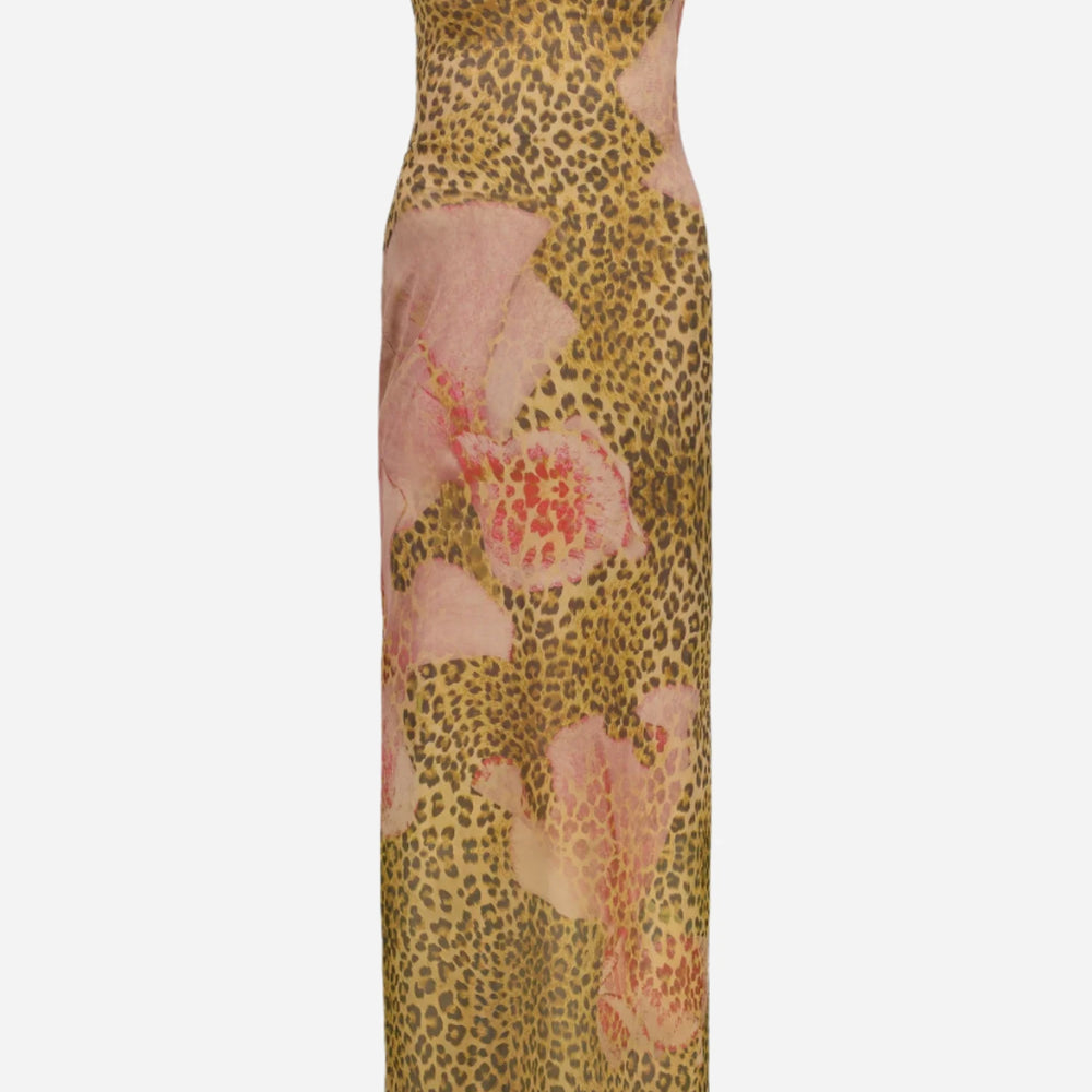 Leopard Lily Mesh Slip Dress