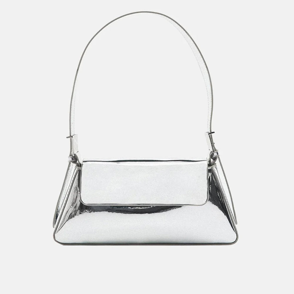 Faux Leather Silver Bag