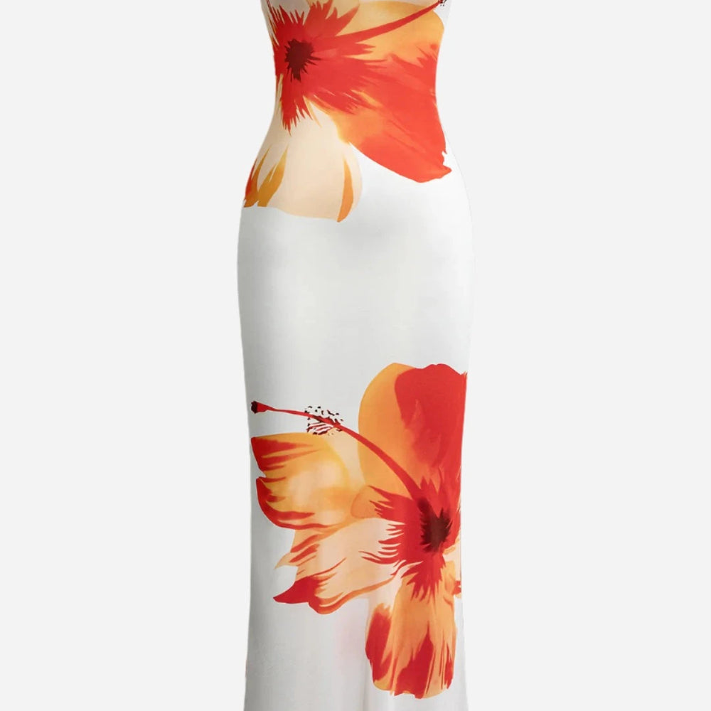 Sunny Floral Strapless Midi Dress