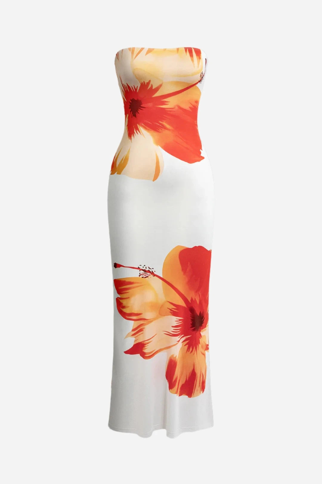 Sunny Floral Strapless Midi Dress